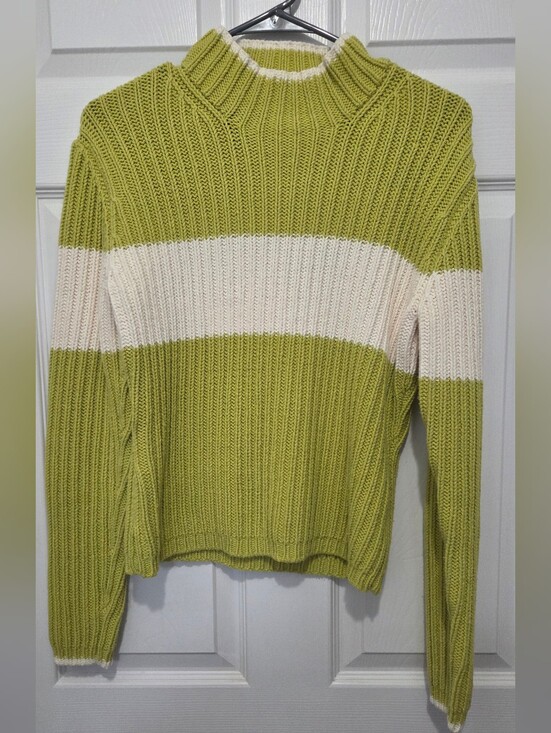 Tommy Hilfiger Sweaters - VTG 2005 Tommy Hilfiger Chunky Ribbed Knit Mock Neck Stripe Sweater Size Medium